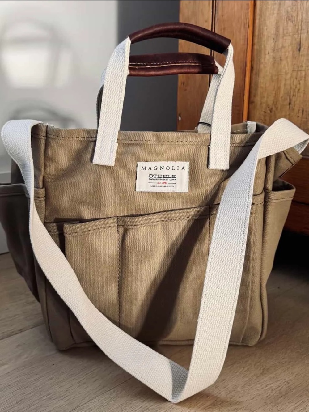 Magnolia x Steele || Canvas Utility Bag Gardening Farmer’s Market Tote Khaki Tan